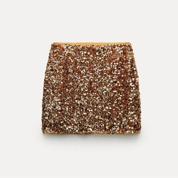 SEQUIN MINI SKIRT ZW COLLECTION - Picture 4 of 8